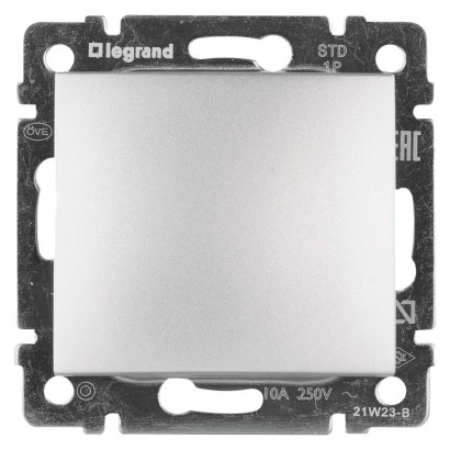 Legrand Valena ovládač tlačidlový zapínací 1/0, strieborná