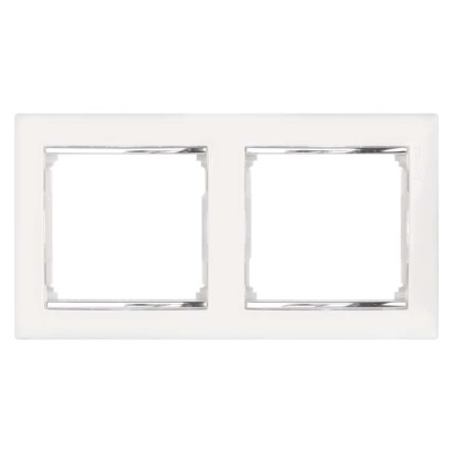 Legrand Valena rámeček dvojnásobný bílý se stříbrným pruhem