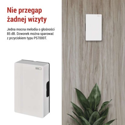 Dzwonek przewodowy P57102, 4x AA lub transformator