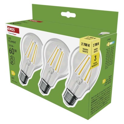 LED pirn Filament A60 / E27 / 5,9 W (60 W) / 806 lm / Soe valge