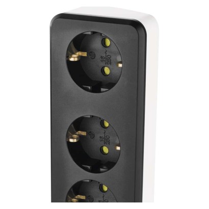 GoSmart Steckdosenleiste + Schalter - 2 m, 4 Steckdosen, USB, weiss-schwarz, PVC, 1,5 mm2