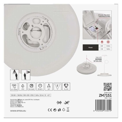 Oprawa LED natynkowa DIONI okrągła, biała, 18W, CCT