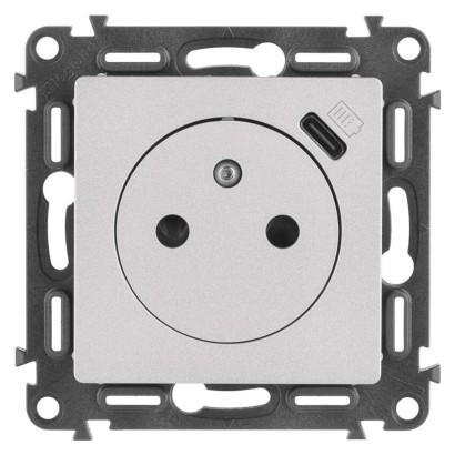 Legrand Valena Life zásuvka jednonásobná, USB-C, hliníková