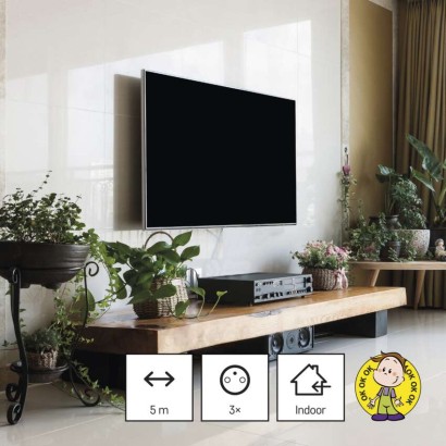 Prodlužovací kabel 5 m / 3 zásuvky / černý / PVC / 1 mm2