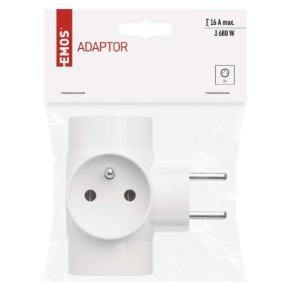 Rozbočovací zásuvka 3× kulatá