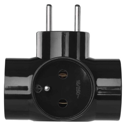 Rozgałęźnik 3x czarny