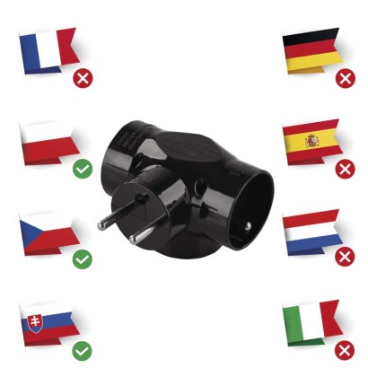 Rozgałęźnik 3x czarny