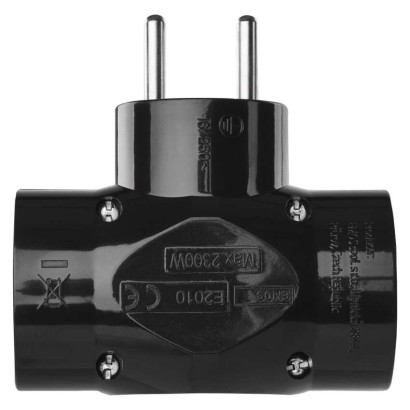 Rozgałęźnik 3x czarny