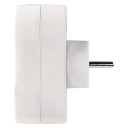 Rozbočovací zásuvka 2x kulatá s vypínačem, bílá