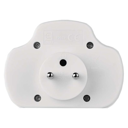 Rozgałęźnik 3x z wyłącznikiem biały