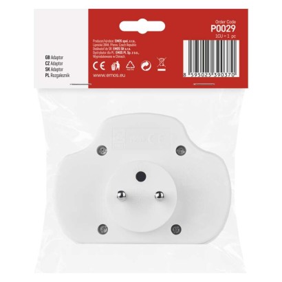 Rozgałęźnik 3x z wyłącznikiem biały