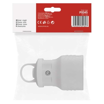 Zásuvka přímá, bílá