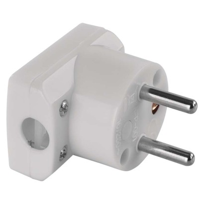 Vidlice úhlová pro prodlužovací kabel, bílá