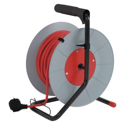 Prodlužovací kabel na bubnu 20 m / 4 zásuvky / červený / PVC / 230 V / 1 mm2