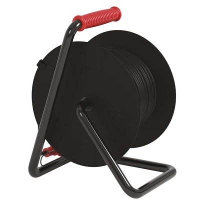 Venkovní prodlužovací kabel na bubnu 25 m / 4 zás. / černý / guma-neopren / 230V / 2,5 mm2