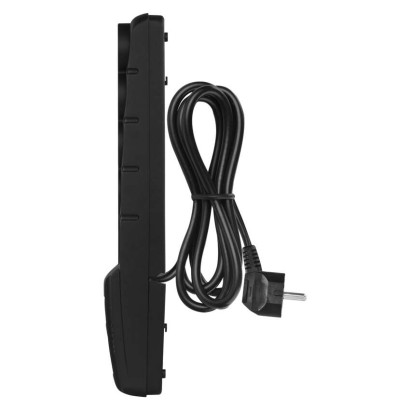 Přepěťová ochrana – 5 zásuvek, 1,5m, černá