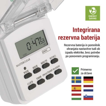 Digitalna stikalna ura tedenska IP44