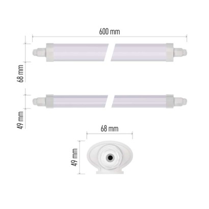 LED prachotěsné svítidlo DUSTY 18W neutrální bílá, 2340 lm, IP65