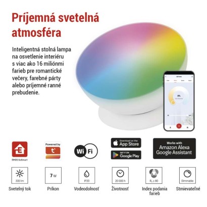 GoSmart LED ambientná lampa, biela, teplá biela–studená biela/ RGB, WiFi