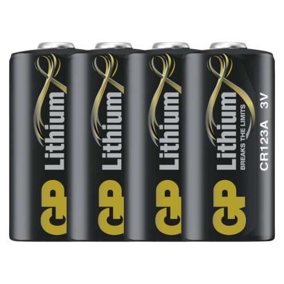 Lithiová baterie GP CR123A, 3 + 1 ks