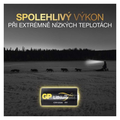 Lithiová baterie GP CR123A, 3 + 1 ks