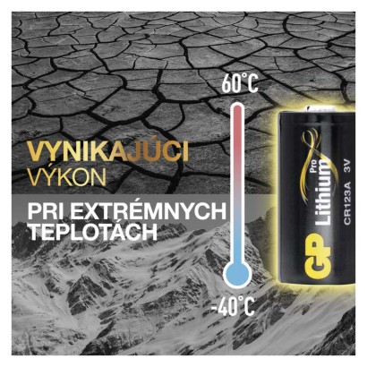4 ks - Líthiová batéria GP CR123A