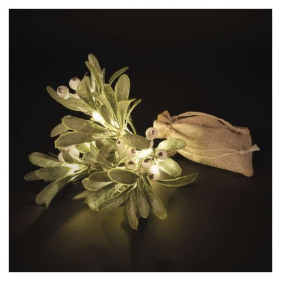 LED-dekoratsioon – mistelioksake, 2x AA, soe valge, taimer