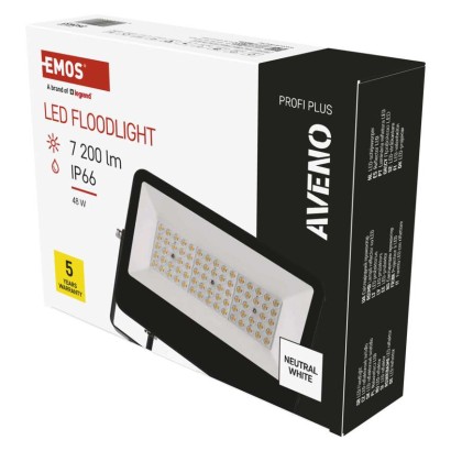 LED-prožektor AVENO 48 W, must, neutraalne valge