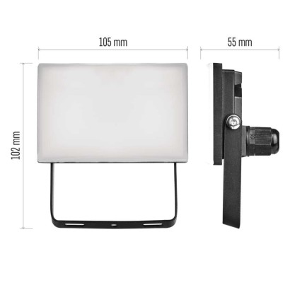 LED reflektor TAMBO, 10 W, 1000 lm, IP65, čierny