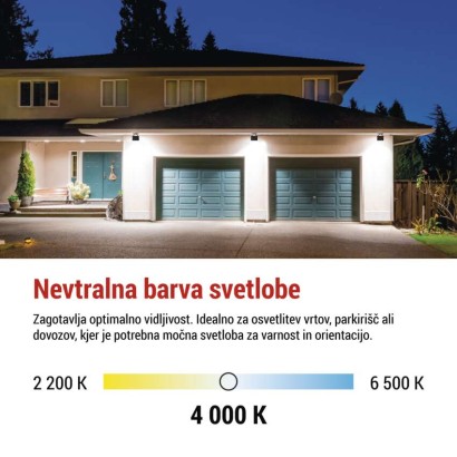 LED reflektor TAMBO, 10 W, 1000 lm, IP65, črna