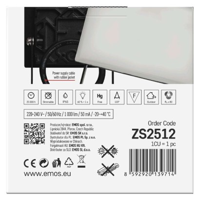 LED reflektor TAMBO, 10 W, 1000 lm, IP65, čierny