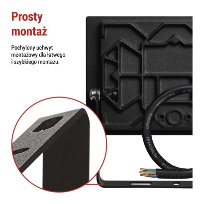 Naświetlacz LED TAMBO, 20 W, 2000 lm, IP65, czarny