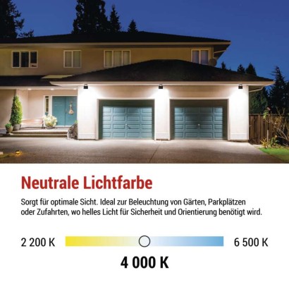 LED-Fluter TAMBO, 30 W, 3000 lm, IP65, schwarz