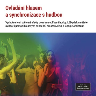 GoSmart ohebný LED pásek NEON bílý, 3 m, 23 W, RGBIC stmívatelný, WiFi