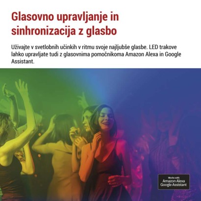 GoSmart Prilagodljiv LED trak NEON bele barve, 3 m, 23 W, RGBICz možnostjo zatemnitve, WiF