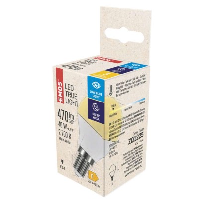 LED spuldze True Light Mini Globe / E14 / 4,2 W (40 W) / 470 lm / silti balta