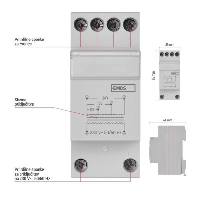 Zvončni transformator 8/12/24 V