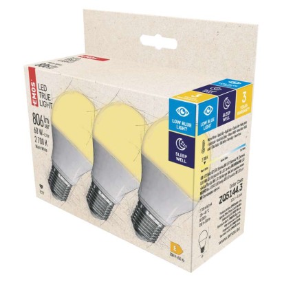 Żarówka LED True Light A60 / E27 / 7,2 W (60 W) / 806 lm / ciepła biel