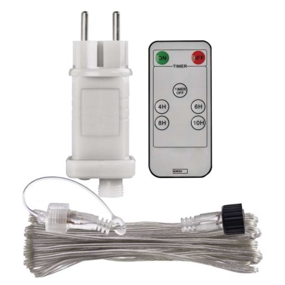 Toiteplokk koos puldi ja pikenduskaabliga, Standard läbipaistev, 10 m