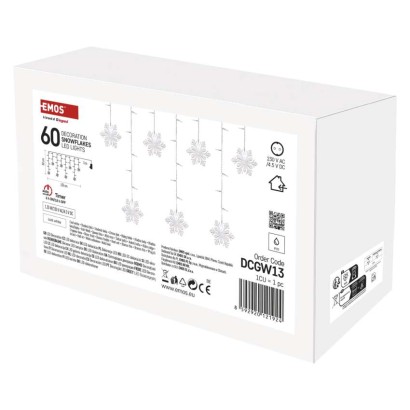 LED Weihnachtsvorhang – Schneeflocken, 135x50 cm, Innen, Kaltweiß