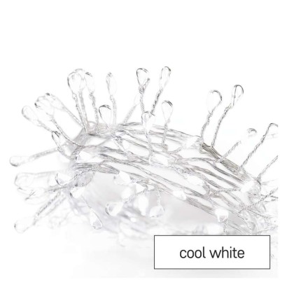 LED jõuluvalguskett Nano – siil, 2,4 m, 3x AA, indoor, külm valge, ajasti