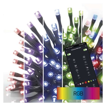 GoSmart LED Weihnachtliche Lichterkette, 8 m, Außen/Innen, RGB, Programme, Timer, WiFi