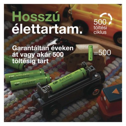 GP ReCyko NiMH Akkumulátor HR03 (AAA) 1000mAh 2db