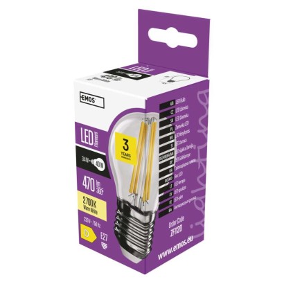 LED spuldze Filament Mini Globe / E27 / 3,4 W (40 W) / 470 lm / silti balta