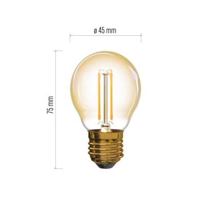 LED žiarovka Vintage Mini Globe 2W E27 teplá biela+