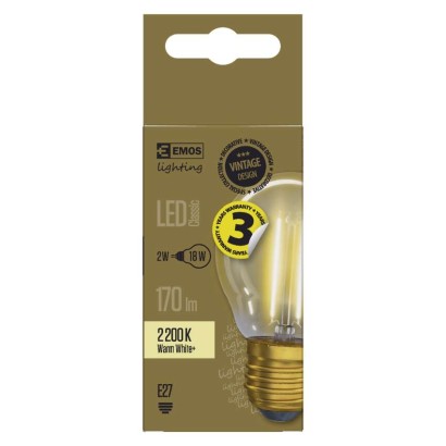 LED žiarovka Vintage Mini Globe 2W E27 teplá biela+