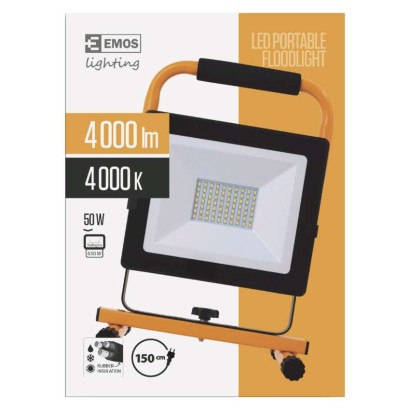 LED reflektor přenosný, 50W neutrální bílá