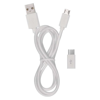 Duálny USB adaptér do siete+micro USB kabel + USB-C redukcia