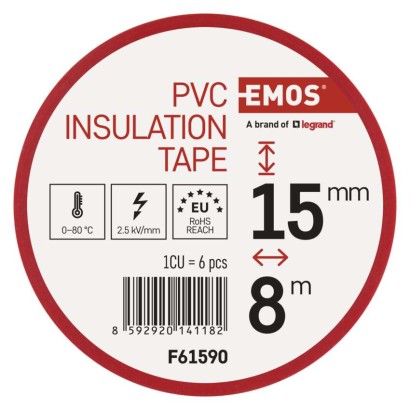 Izolační páska PVC 15mm / 8m barevný mix