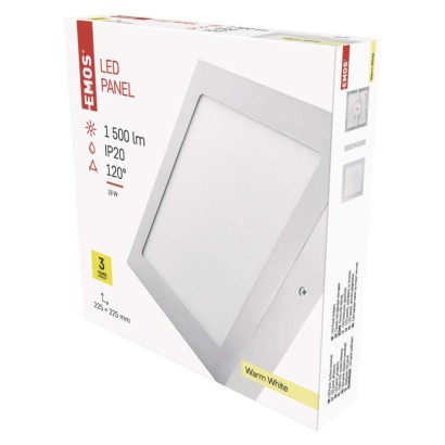 LED lampa PROFI, balta, 23 x 23 cm, 18 W, silti balta